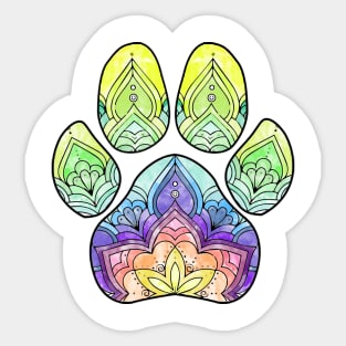 Festival Mandala Paw Print Sticker